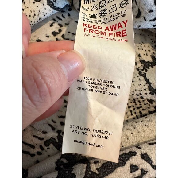 Missguided Snakeskin Chiffon High Low Ruffle Bottom Dress Size 8 - Picture 9 of 9